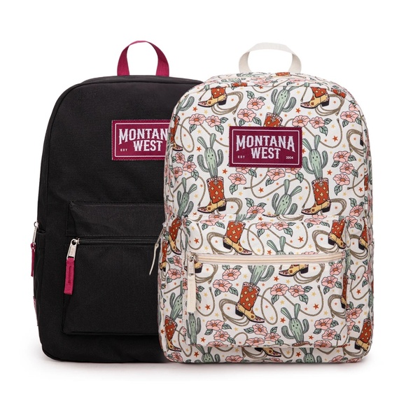Montana West Cowboy Boots Cactus Print Backpack -2Pcs Set - Khaki